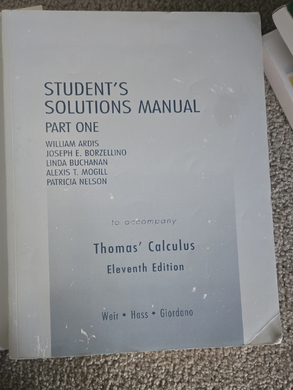 Student's Solutions Manual - Thomas' Calculus (Part One) - Blue Cover